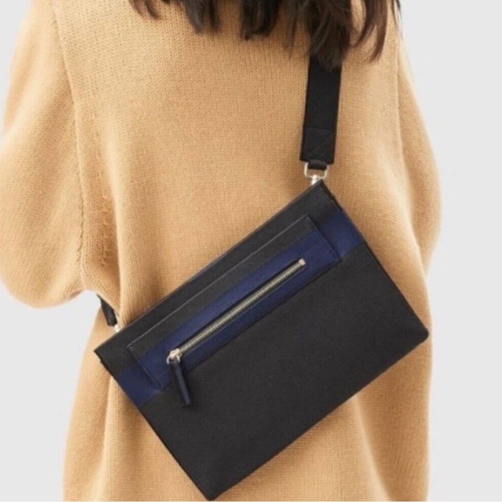 Rothy’s dual zip Crossbody slate gray removable straps washable